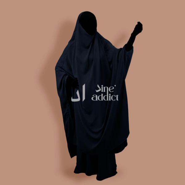 Jilbab 2pièces Mouhajirroun Bleu nuit