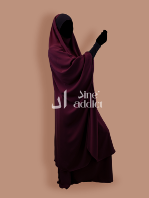 jilbab 2 pièces mouhajirroun bordeaux