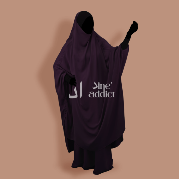 jilbab 2 pièces mouhajirroun prune