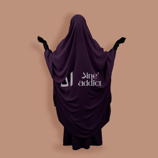 jilbab 2 pièces mouhajirroun prune