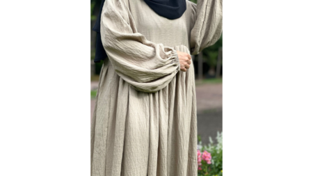 Abaya – Lin mélangé  Taupe