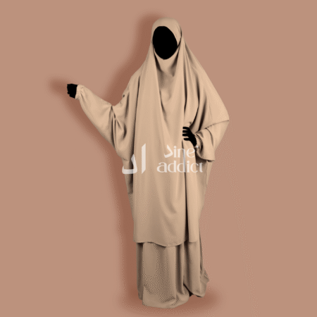 Jilbeb Soie de Médine Beige – 2 Pièces