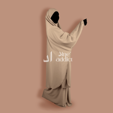 Jilbeb Soie de Médine Beige – 2 Pièces