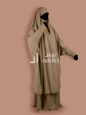 Jilbab manches Lycra beige