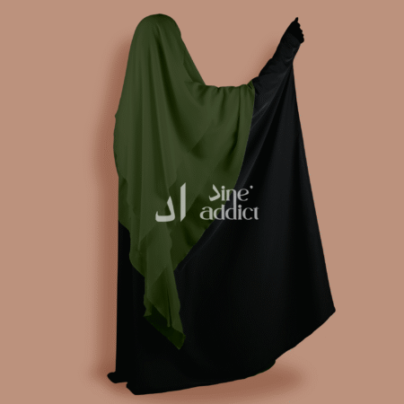 Khimar Mousseline 3 Voiles  Kaki – Élégance et Confort au Quotidien