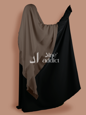 Khimar mousline 3 voiles Taupe