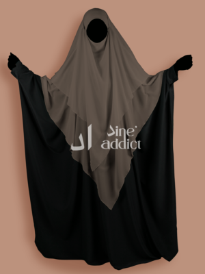 Khimar mousline 3 voiles Taupe