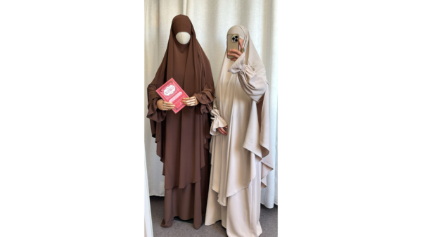 Khimar maxi avec fente beige