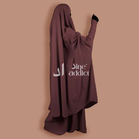 Jilbab 2 Pièces avec Manches en Lycra Bois de rose