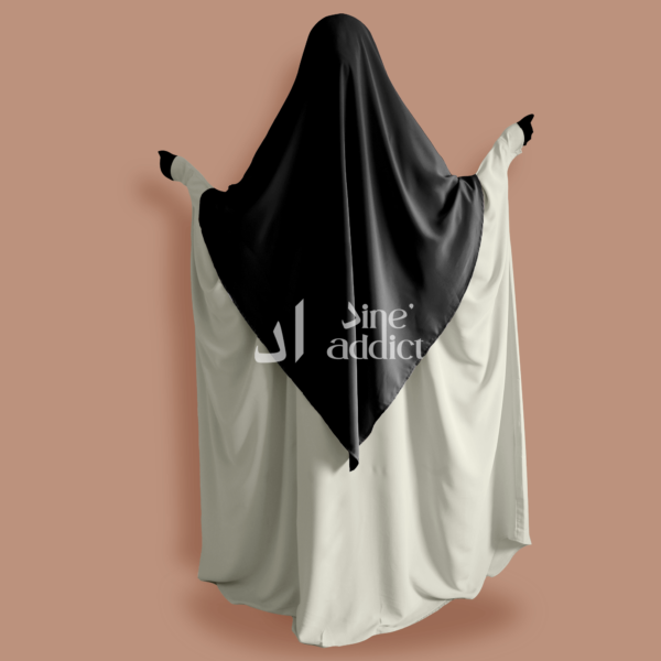 Khimar 1 voile soie de medine court noir