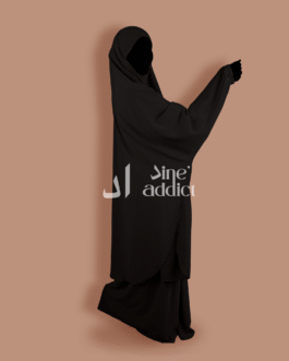 Jilbeb Soie de Médine Noir – 2 Pièces