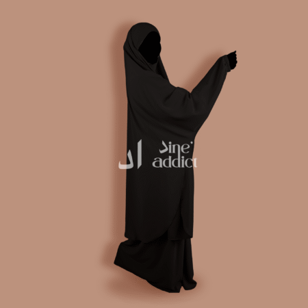 Jilbeb Soie de Médine Noir – 2 Pièces
