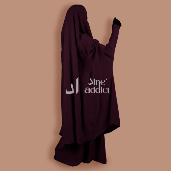 Jilbab manches Lycra 2 pièces Prune