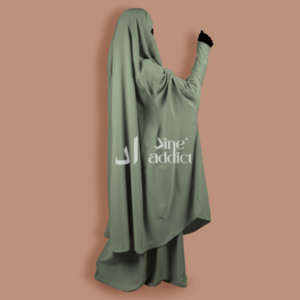 Jilbab manche Lycra vert d'eau