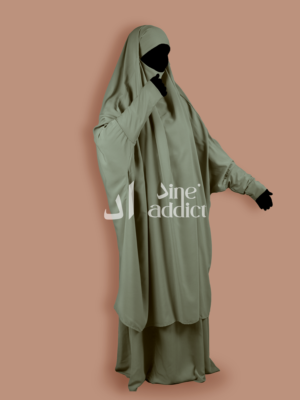 Jilbab manche Lycra vert d'eau