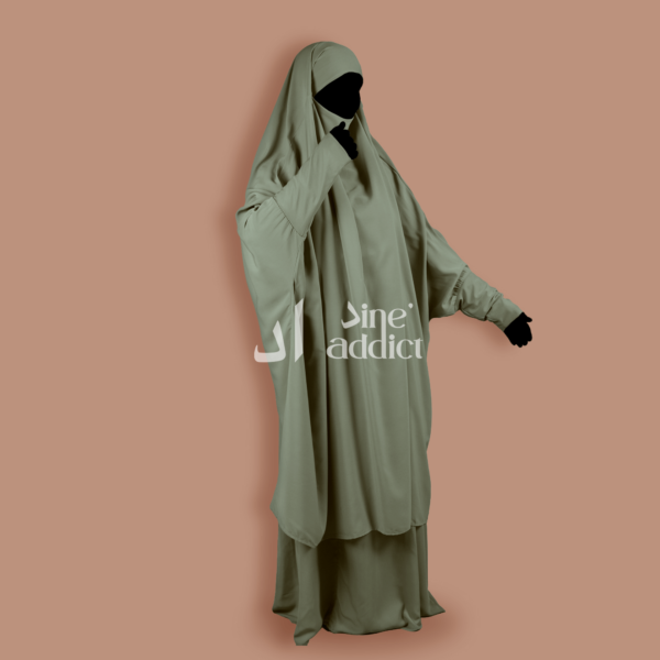 Jilbab manche Lycra vert d'eau