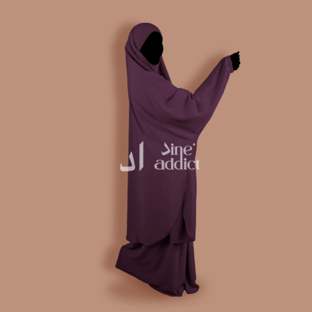Jilbeb Soie de Médine Prune – 2 Pièces