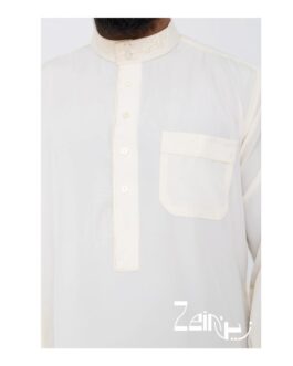 Qamis avec pantalon – Qamis saoudien col brodé