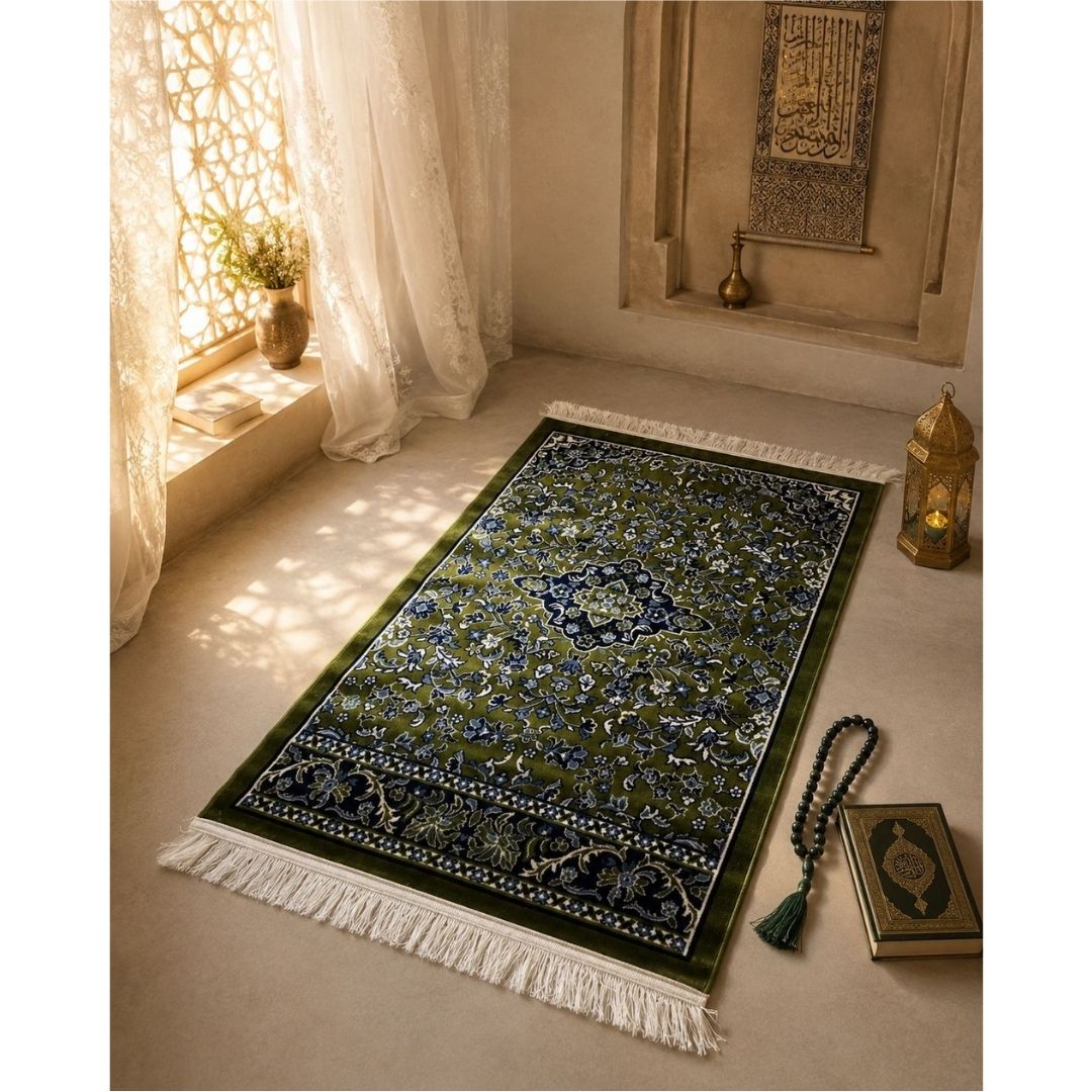 Tapis de prière rawda vert