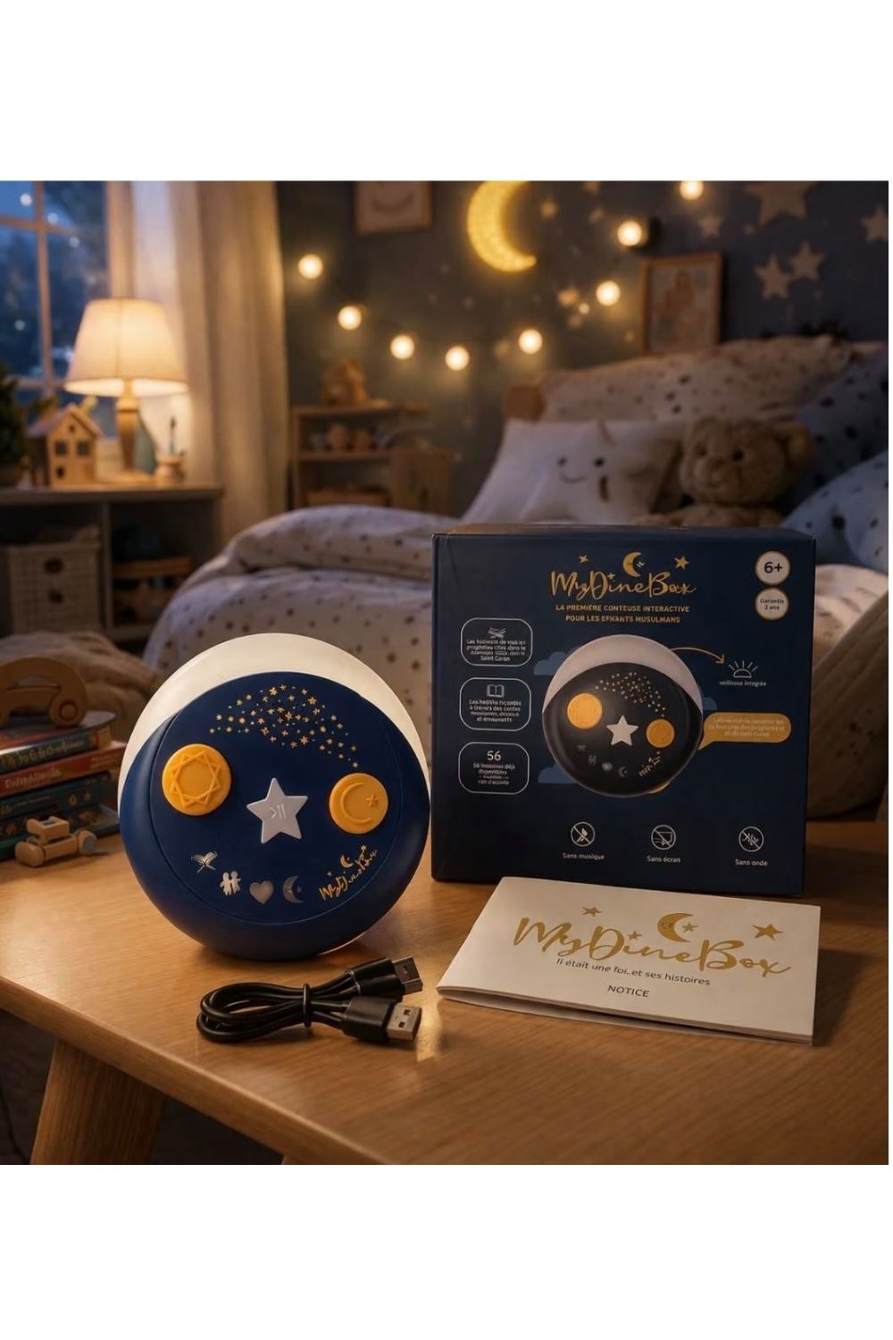 MyDineBox, conteuse interactive islamique pour enfants avec pictogrammes lumineux