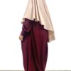 Abaya enfant fillette manches bouffantes bordeaux