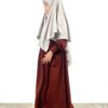 Abaya enfant fillette manches bouffantes marron rouille