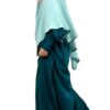 Abaya enfant fillette manches bouffantes vert émeraude