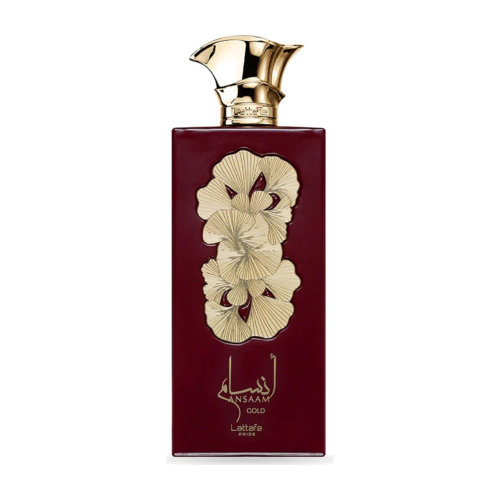 Flacon doré du parfum Ansaam Gold de Lattafa Pride, eau de parfum 100 ml