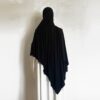 Hijab modal coton noir porté de dos