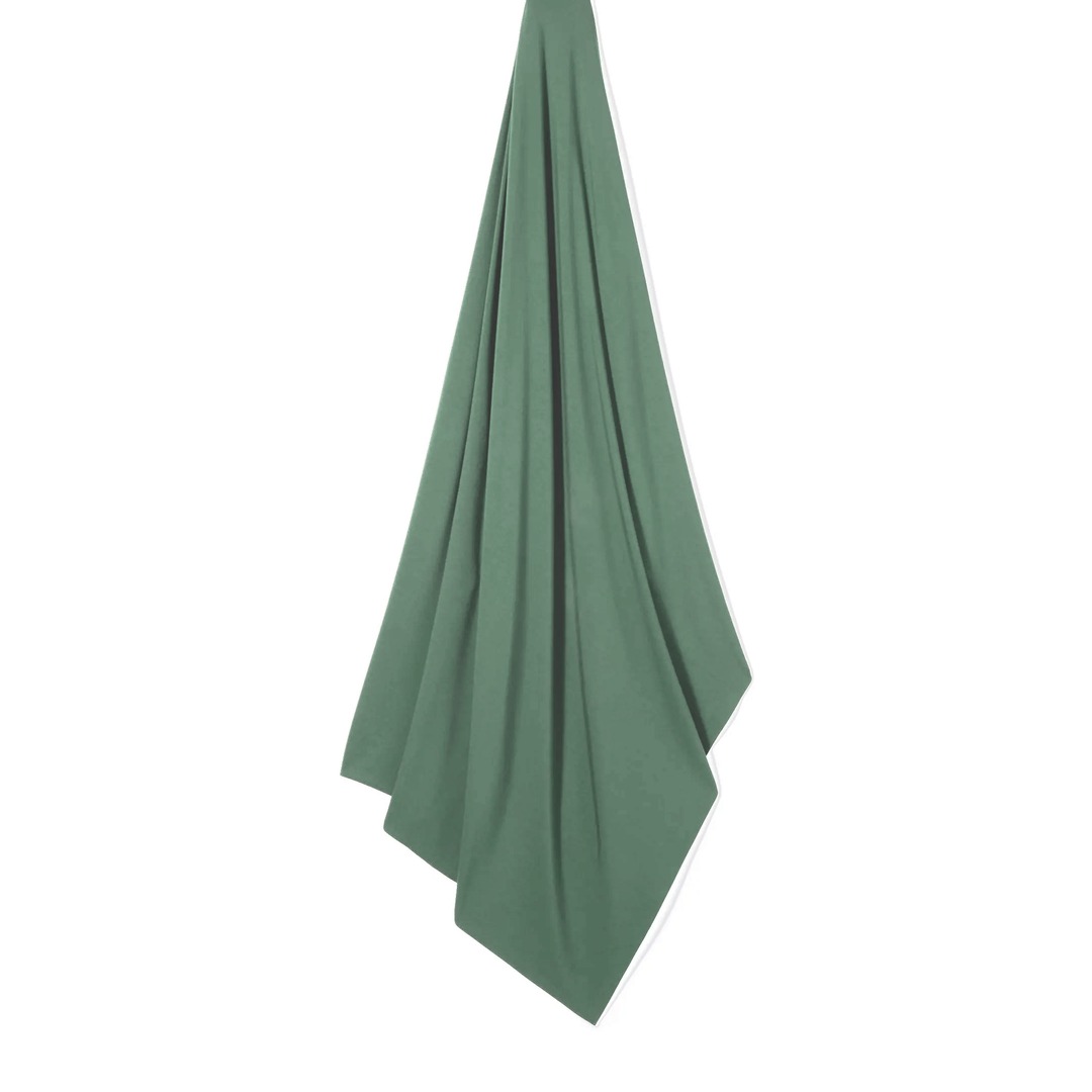 Hijab modal coton vert sauge suspendu