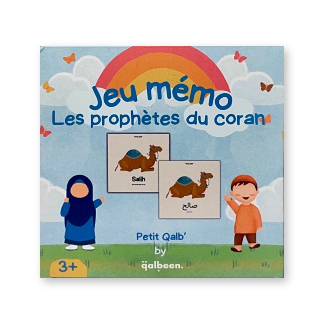 Boîte du jeu mémo Les prophètes du Coran, 50 cartes, dès 3 ans