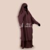Jilbab 2 pièces manches en lycra couleur bois de rose