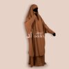 Jilbab 2 pièces manches en lycra couleur pêche