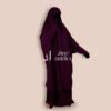 Jilbab 2 pièces manches en lycra couleur prune