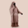 Jilbab 2 pièces manches en lycra couleur rose