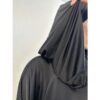 Jilbab de bain 2 pièces noir : cape avec hijab intégré et sarouel
