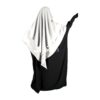 Khimar 2 voiles jazz blanc – vue de dos – DineAddict
