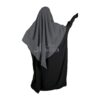 Khimar 2 voiles jazz gris foncé – vue de dos – DineAddict