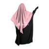Khimar 2 voiles jazz rose – vue de dos – DineAddict