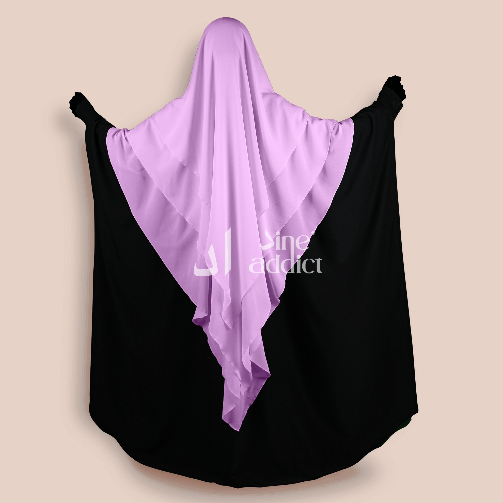 Khimar Mousseline 3 Voiles Lavande – Élégance et Confort au Quotidien