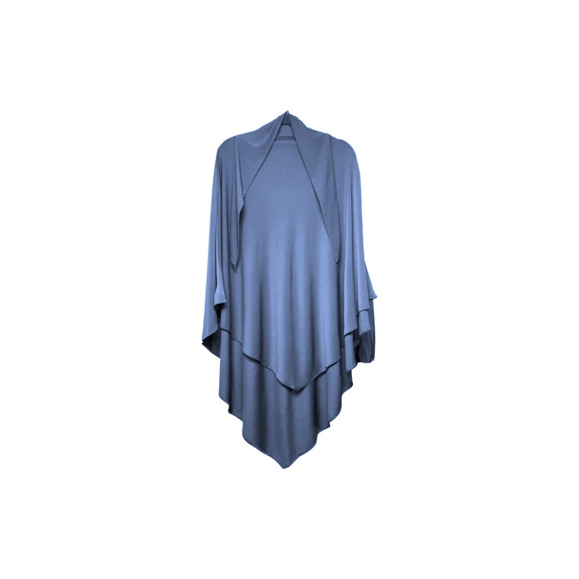Khimar court en jersey premium couleur bleu jean