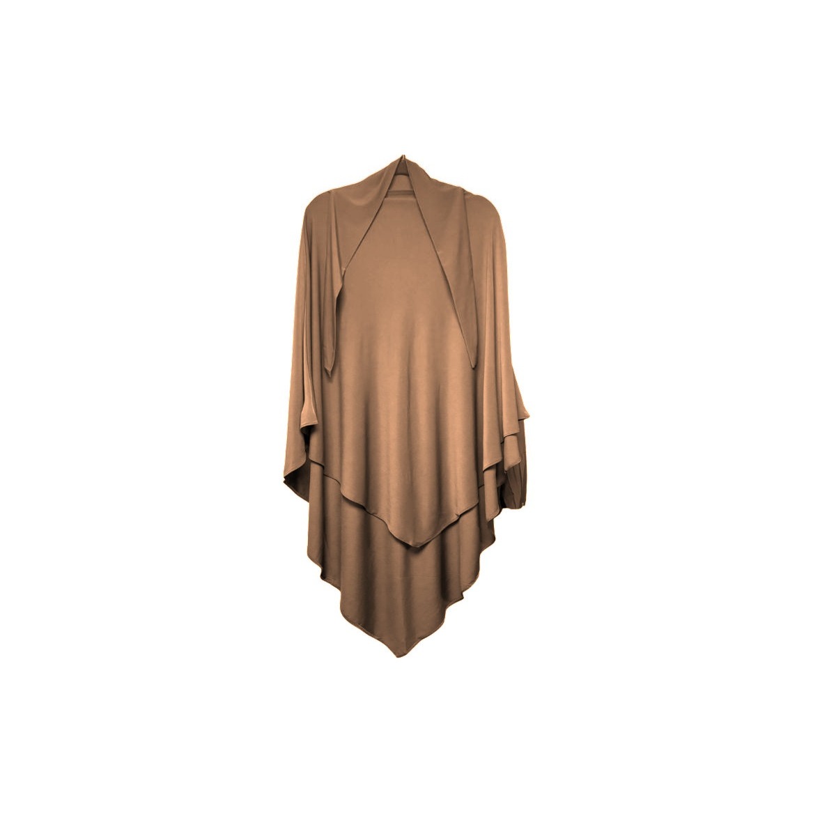 Khimar court en jersey premium couleur camel