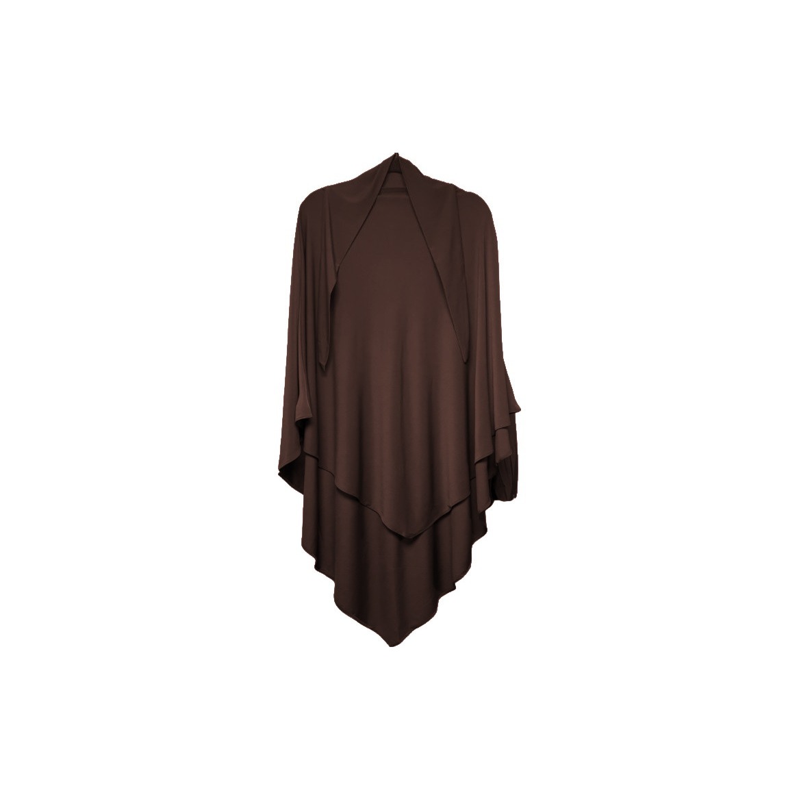 Khimar court en jersey premium couleur chocolat