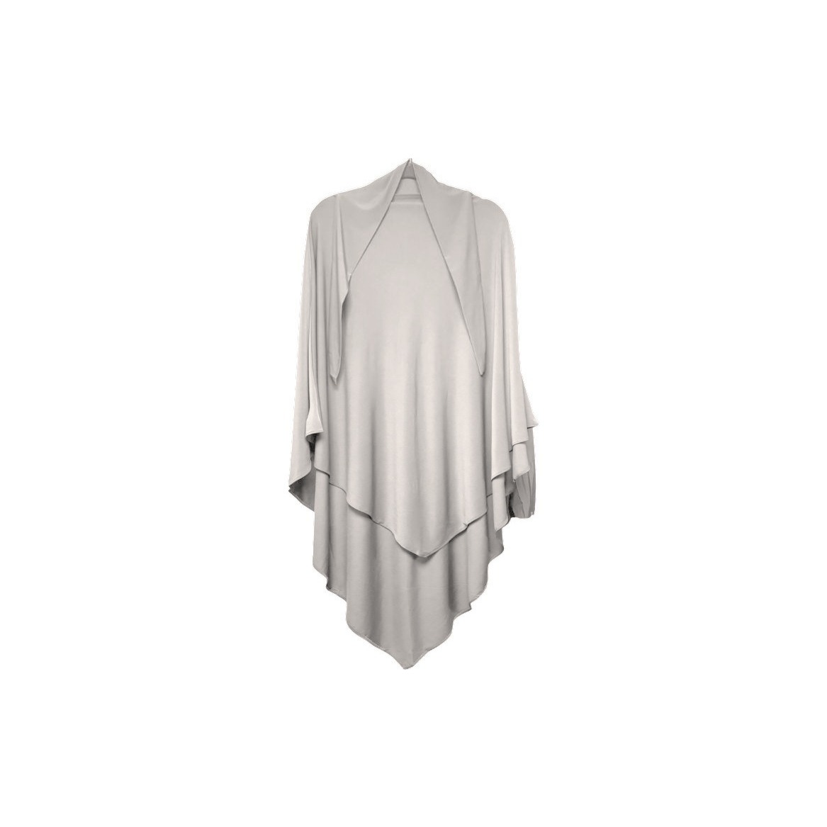 Khimar court en jersey premium couleur gris clair