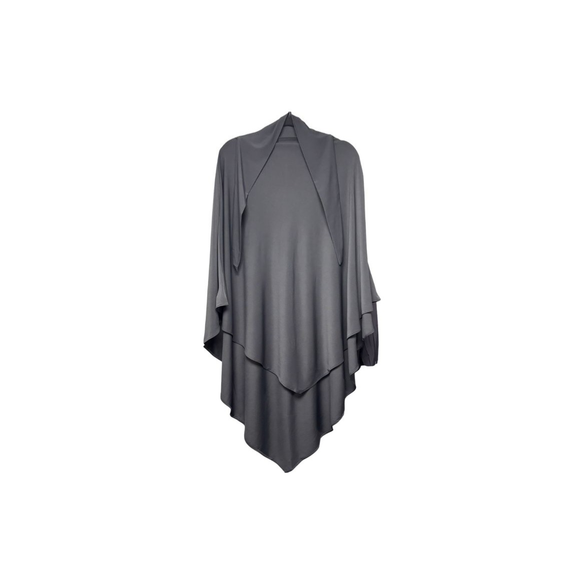 Khimar court en jersey premium couleur gris foncé