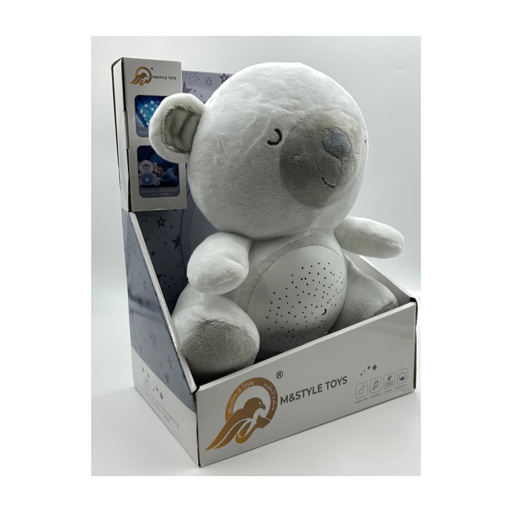Nounours Zayd blanc, veilleuse coranique M&Style Toys dans sa boîte