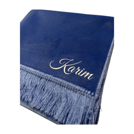Tapis de prière personnalisé prénom – Bleu ciel