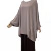 Tunique ample à poches taupe portée sur mannequin